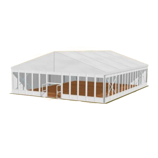 Curved reception tent 10 × 20 m (~200 guests)