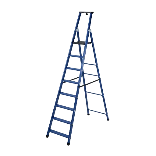 Professional aluminium platform step ladder — 8 steps